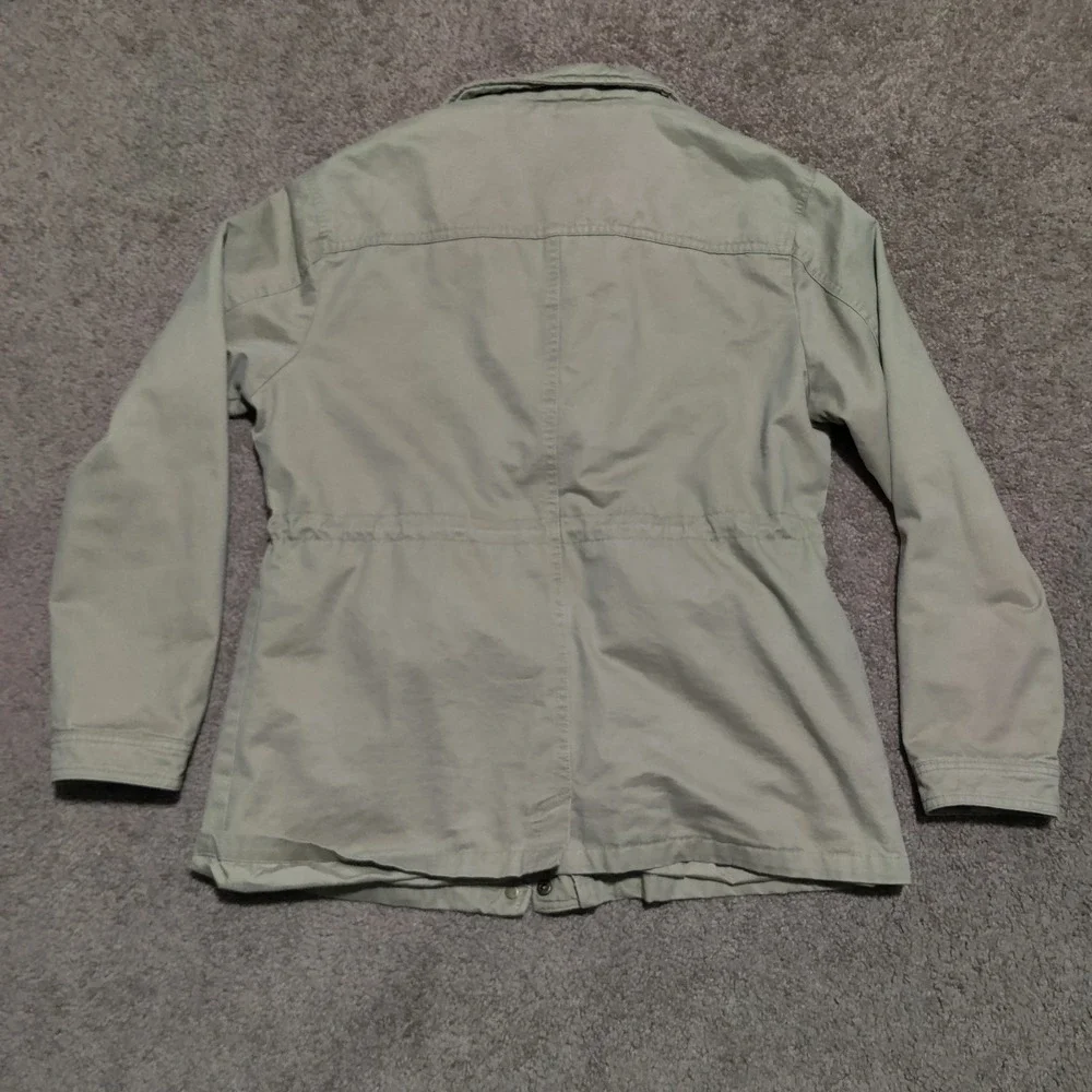 Wenven Women's Tan Cargo‎ Barn Jacket Canvas Coat Parka 100% Cotton Size XL